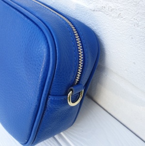 Tassel Zip Leather Bag - Cobalt Blue